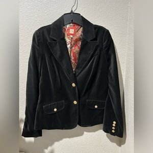 Black Velvet Blazer with Gold buttons